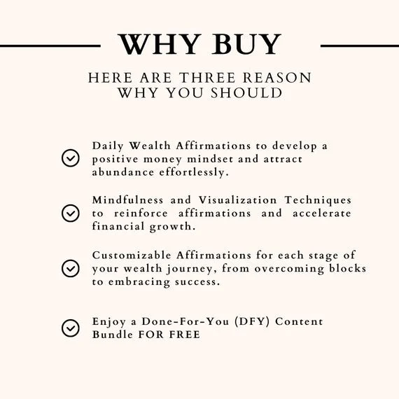 Millionaire Affirmations eBook, Done For You Digital Products, PLR MRR, Master Resell Rights, Private Label Rights, Done For You Guide