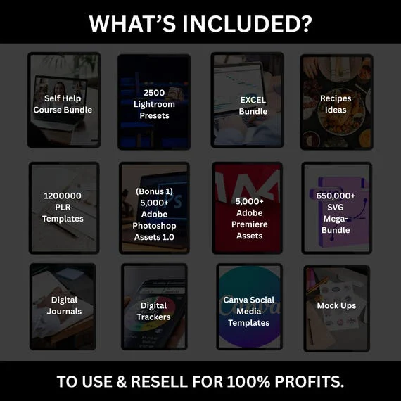 100 Million+ Ultimate PLR/MRR Bundle — Complete Digital Product Collection with Master Resell Rights, ideal for Passive Income and Online Business.