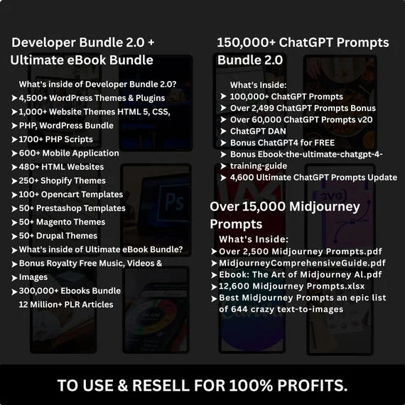100 Million+ Ultimate PLR/MRR Bundle — Complete Digital Product Collection with Master Resell Rights, ideal for Passive Income and Online Business.