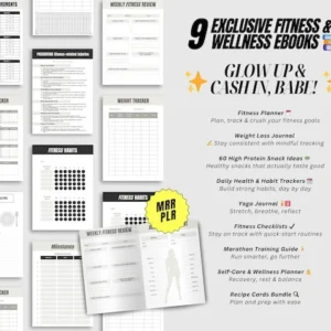 Ultimate Fitness PLR Bundle — Includes 9 Wellness Guides, Weight Loss Planner, High-Protein Snacks Guide, plus Full Resell Rights (MRR/PLR).