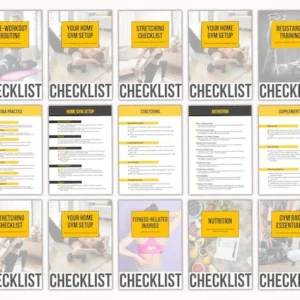 Fitness Checklist Printable with PLR Resell Rights, Health & Wellness, Gym Tracker, Personal Trainer, Workout Planner, Canva + PDF
