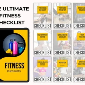 Fitness Checklist Printable with PLR Resell Rights, Health & Wellness, Gym Tracker, Personal Trainer, Workout Planner, Canva + PDF