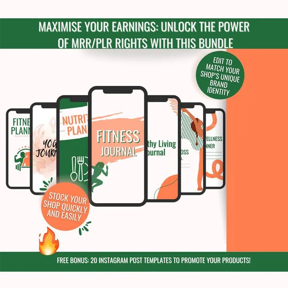 DFY Digital Products eBook Bundle PLR, Ready To Resell, Canva Templates, Weight Loss Planner Bundle