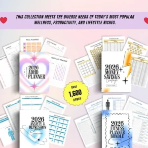 2026 PLR/MRR Digital Planner Bundle — Printable Pack with 26 Canva PLR Templates, Resell Rights, Task Tracker, Lead Magnet & Passive Income Tools.