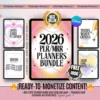 2026 PLR/MRR Digital Planner Bundle — Printable Pack with 26 Canva PLR Templates, Resell Rights, Task Tracker, Lead Magnet & Passive Income Tools.