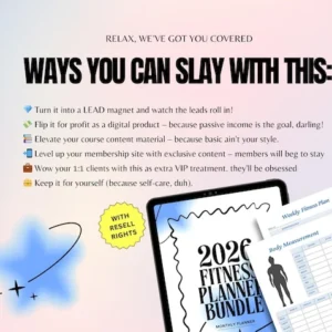 2026 PLR/MRR Digital Planner Bundle — Printable Pack with 26 Canva PLR Templates, Resell Rights, Task Tracker, Lead Magnet & Passive Income Tools.