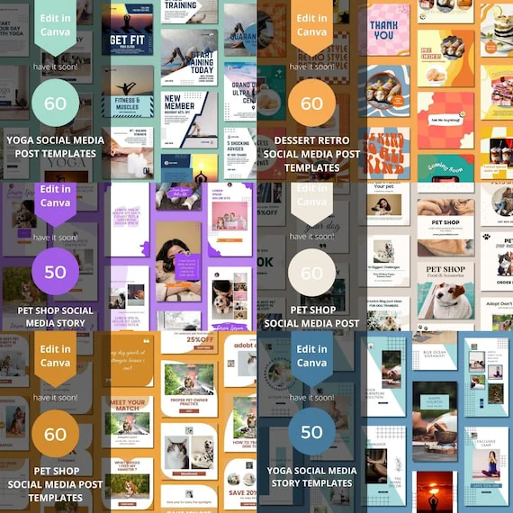 3500+ Canva-Editable Social Media Templates Mega Bundle — Designs for Instagram, Facebook, Pinterest, Business Marketing, and More.