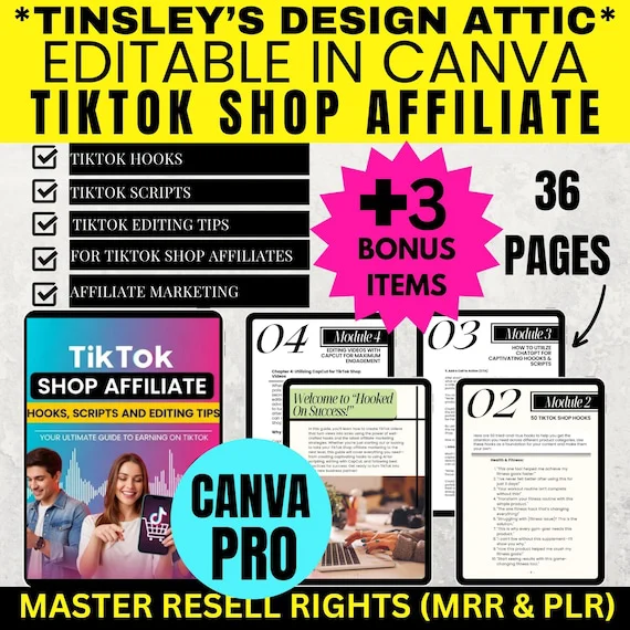TikTok Shop Affiliate Hooks and Scripts | Monetize TikTok | MRR & PLR | Boost Sales and Engagement | Master Resell Rights | 2025