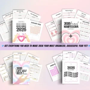 2026 PLR/MRR Digital Planner Bundle — Printable Pack with 26 Canva PLR Templates, Resell Rights, Task Tracker, Lead Magnet & Passive Income Tools.