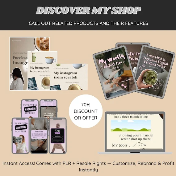 400+ Faceless Instagram Carousel Templates — Canva Editable MRR/PLR (Digital Download).