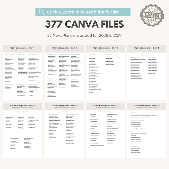 UPDATED — 7500 Templates, Planners, Trackers, Journals & Calendars | Fully Editable in Canva, Rebrand and Resell with Master Label Rights (MRR + PLR).