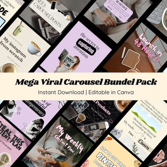400+ Faceless Instagram Carousel Templates — Canva Editable MRR/PLR (Digital Download).