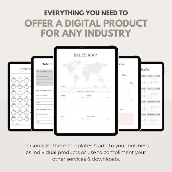 UPDATED — 7500 Templates, Planners, Trackers, Journals & Calendars | Fully Editable in Canva, Rebrand and Resell with Master Label Rights (MRR + PLR).