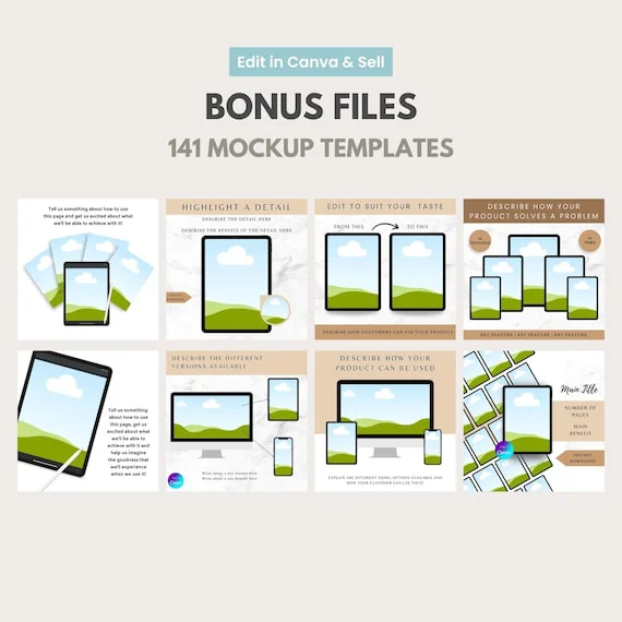 UPDATED — 7500 Templates, Planners, Trackers, Journals & Calendars | Fully Editable in Canva, Rebrand and Resell with Master Label Rights (MRR + PLR).