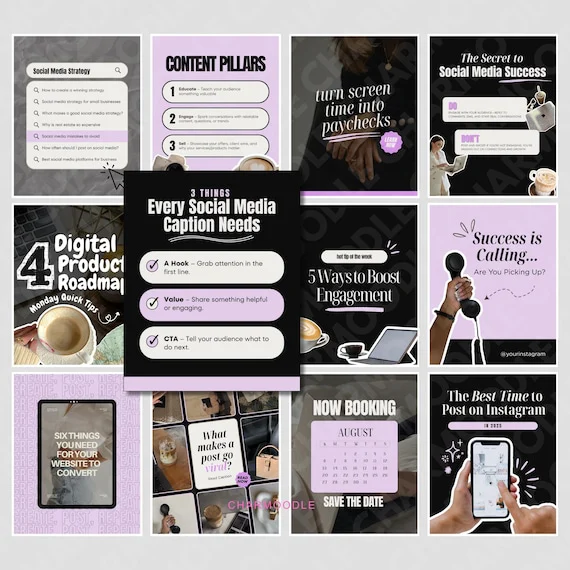 400+ Faceless Instagram Carousel Templates — Aesthetic Canva Social Media Kit for TikTok & IG Slides | PLR/MRR Digital Product.