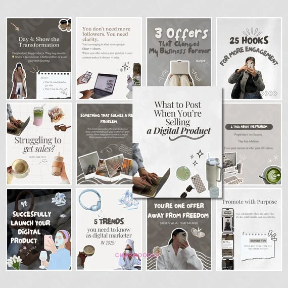 400+ Faceless Instagram Carousel Templates — Aesthetic Canva Social Media Kit for TikTok & IG Slides | PLR/MRR Digital Product.