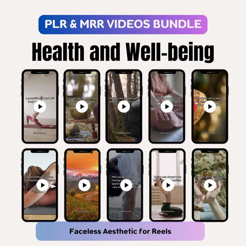 Health & Well-Being Video Bundle | Faceless Meditation & Marketing Instagram Reels