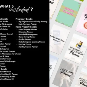 15000+ Pages Canva Template Bundle | 200 Planners, Journals & Trackers | Printable Templates for Productivity