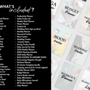 15000+ Pages Canva Template Bundle | 200 Planners, Journals & Trackers | Printable Templates for Productivity