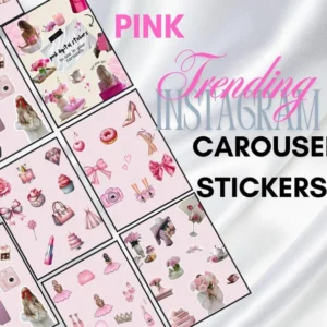 Bookish Sticker Bundle: 50 Pink Reader Decals (Digital Download)