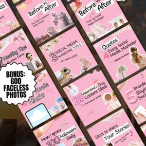 100 Pink Instagram Carousel Templates | Canva Editable & Customizable