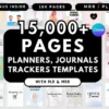 15000+ Pages Canva Template Bundle | 200 Planners, Journals & Trackers | Printable Templates for Productivity