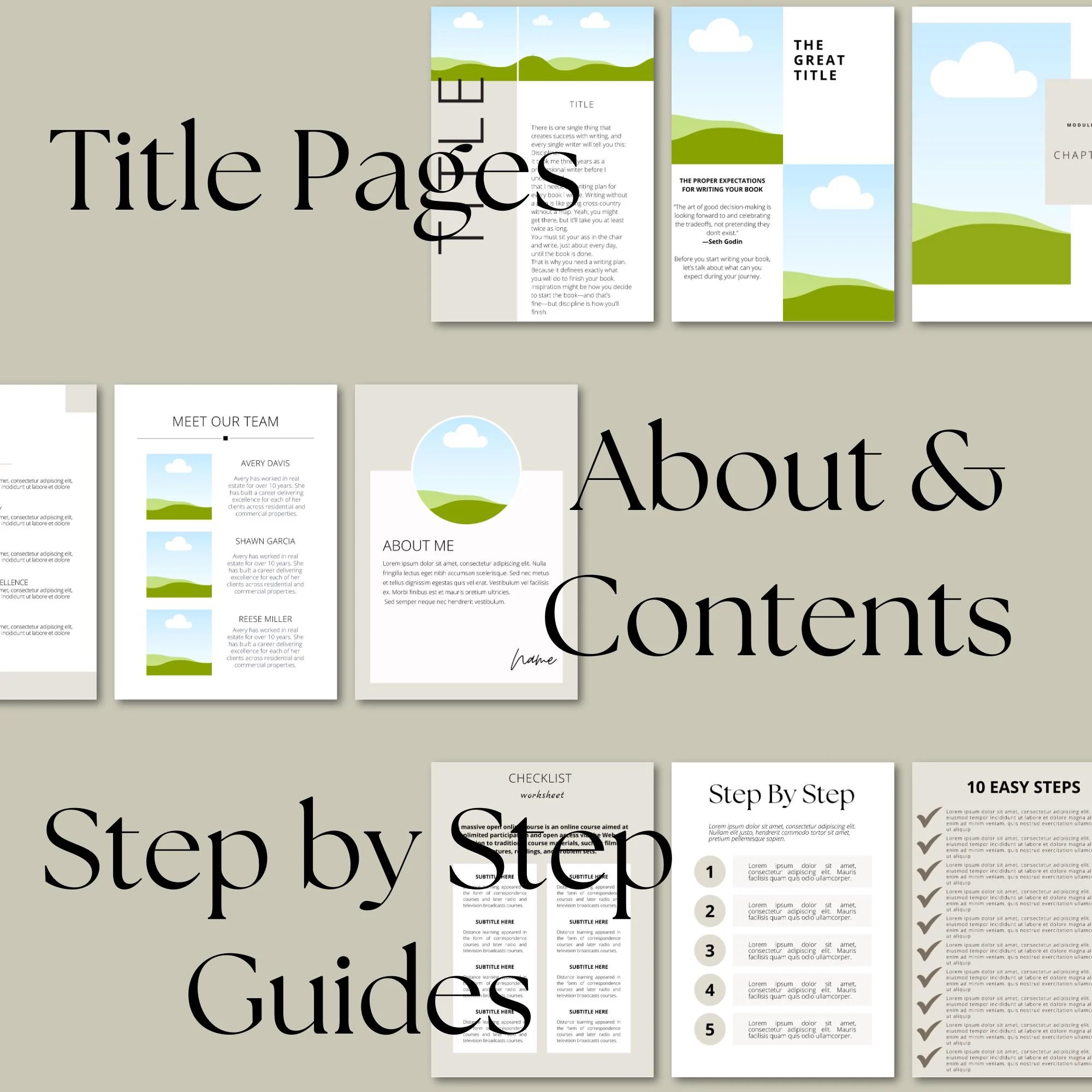 Canva eBook Template: 250-Page Course Workbook, Lead Magnet Template