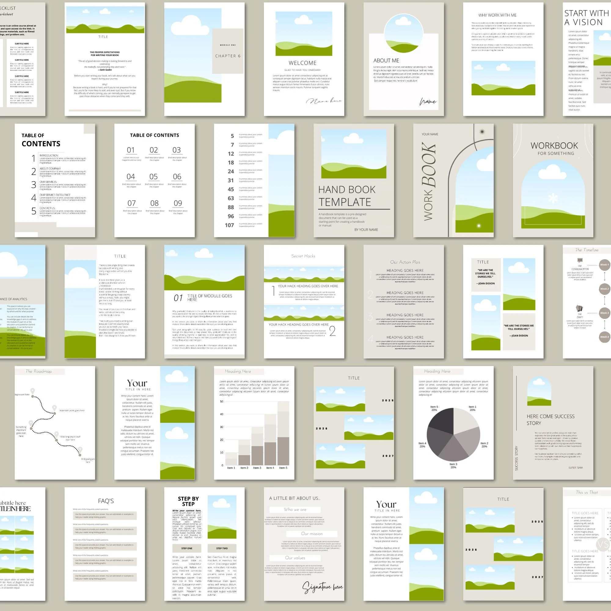 Canva eBook Template: 250-Page Course Workbook, Lead Magnet Template