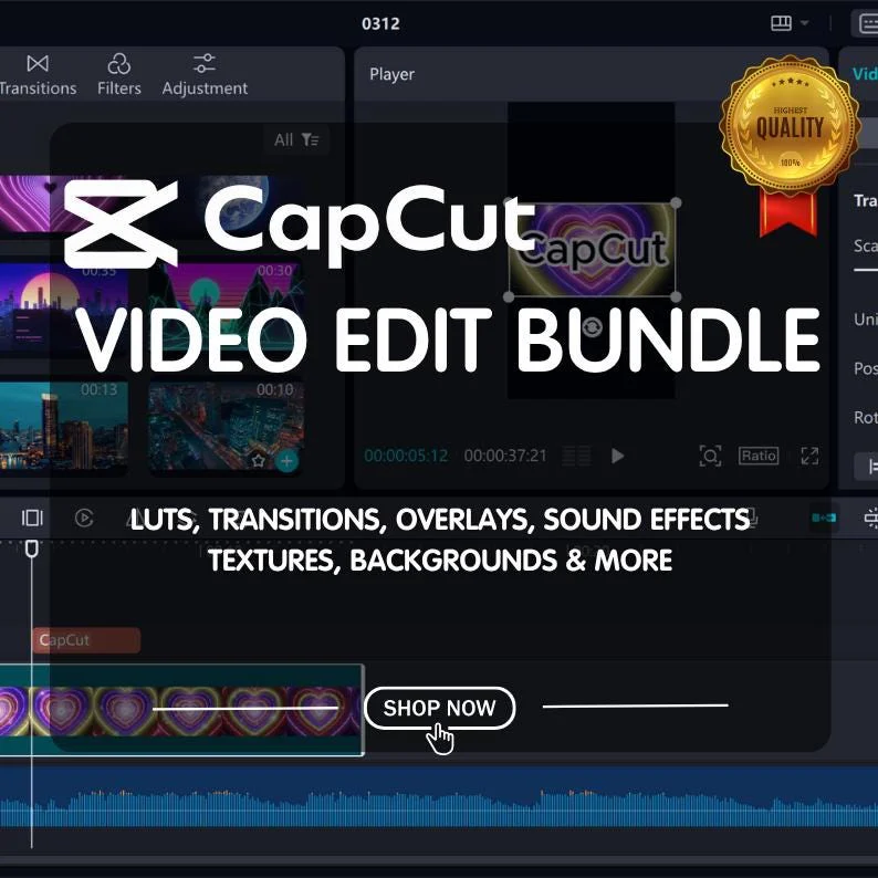 CapCut Ultimate Editing CapCut Video Editing Pack Ultimate | Presets, Color Grading, VFX, Textures & Effects And More– Overlays, Transitions, LUTs & SFX for TikTok, Reels and YouTube Import as Dropshipping Import as Affiliate
